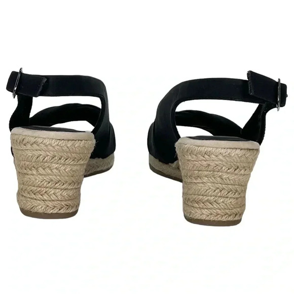 Easy Street Maureen Womens Super Flex Zone Black Wedge Dress Sandals Size 11M - Picture 8 of 15